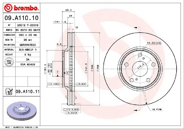 2002-2003 Lexus ES300 Disc Brake Rotor - Front (Brembo)