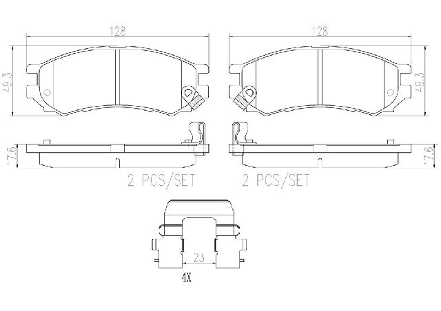 1997-2002 Saturn SL1 Disc Brake Pad Set - Front (Brembo)