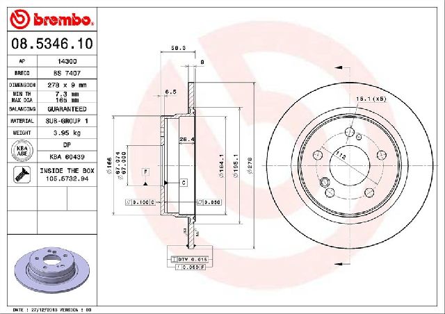 1995-1996 Mercedes-Benz SL320 Disc Brake Rotor - Rear (Brembo)