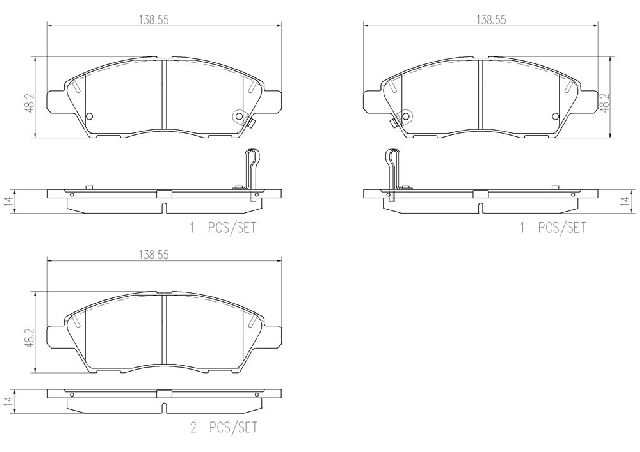 2014-2019 Nissan Versa Note Disc Brake Pad Set - Front (Brembo)