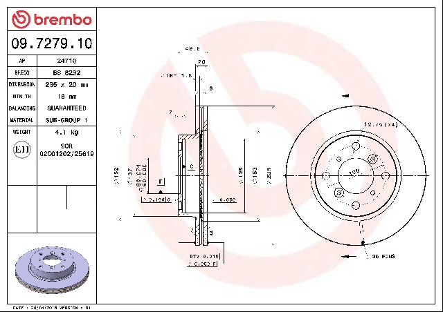 1995-2001 Suzuki Esteem Disc Brake Rotor - Front (Brembo)