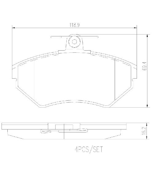 1999-2002 Volkswagen Cabrio Disc Brake Pad Set - Front (Brembo)