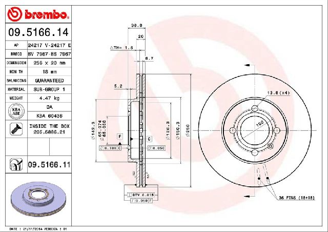 1990-1998 Volkswagen Jetta Disc Brake Rotor - Front (Brembo)