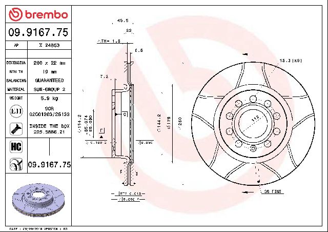 2011-2018 Volkswagen Jetta Disc Brake Rotor - Front (Brembo)