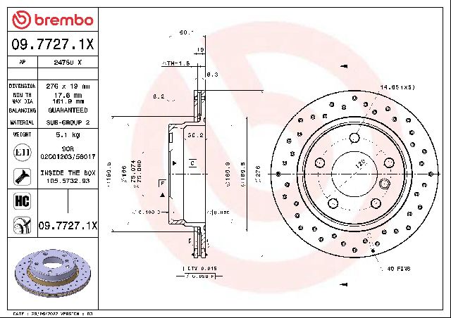 2005 BMW 320i Disc Brake Rotor - Rear (Brembo)