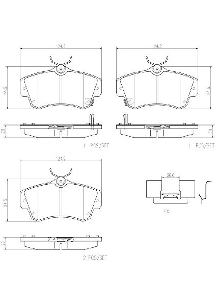 2003-2005 Dodge Neon Disc Brake Pad Set - Front (Brembo)