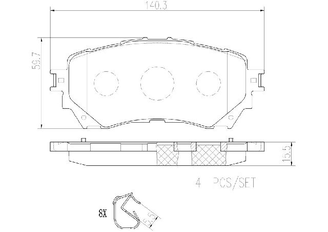 2014-2020 Mazda 6 Disc Brake Pad Set - Front (Brembo)