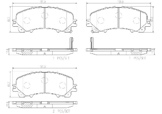 2014-2019 INFINITI Q50 Disc Brake Pad Set - Front (Brembo)