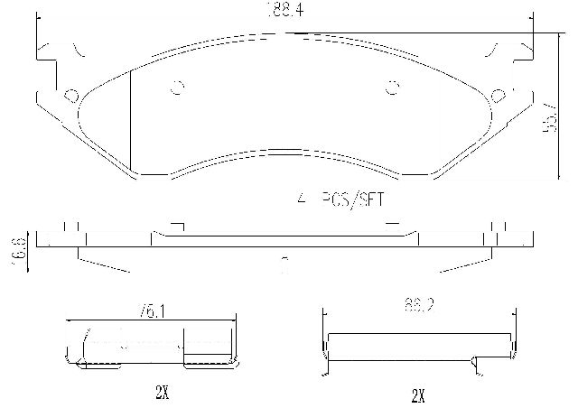 2001 Dodge Ram 1500 Disc Brake Pad Set - Front (Brembo)