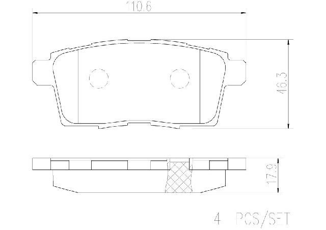 2007-2012 Mazda CX-7 Disc Brake Pad Set - Rear (Brembo)