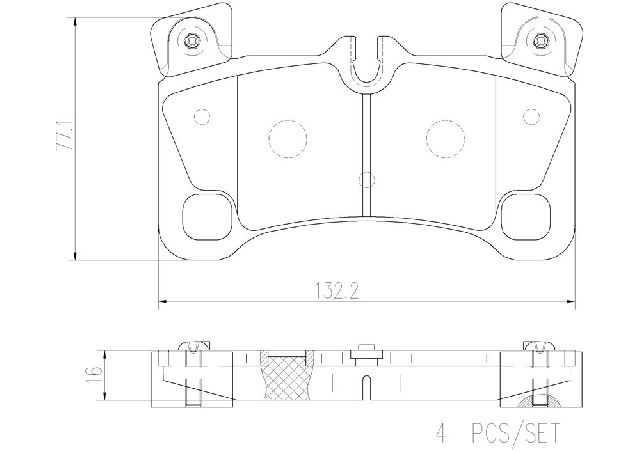 2008-2010 Porsche Cayenne Disc Brake Pad Set - Rear (Brembo)