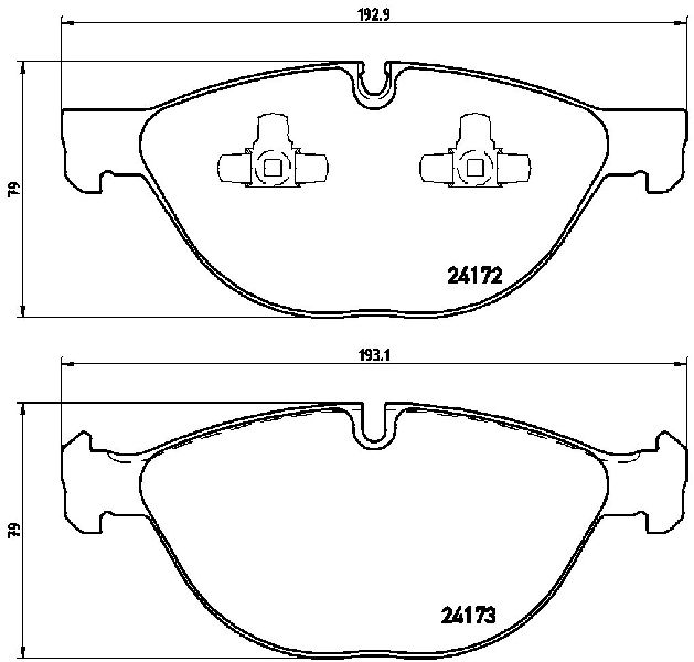 2008-2019 BMW X6 Disc Brake Pad Set - Front (Brembo)