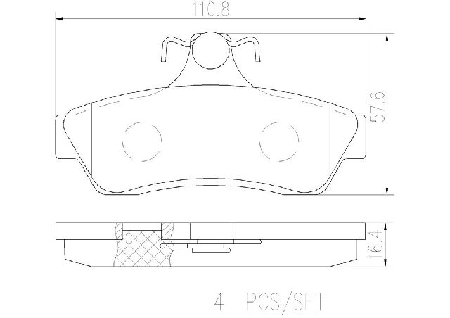 2004-2006 Pontiac GTO Disc Brake Pad Set - Rear (Brembo)