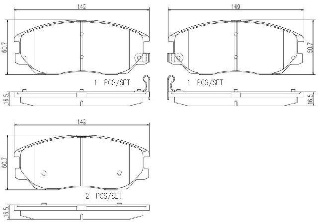 2003-2005 Hyundai XG350 Disc Brake Pad Set - Front (Brembo)