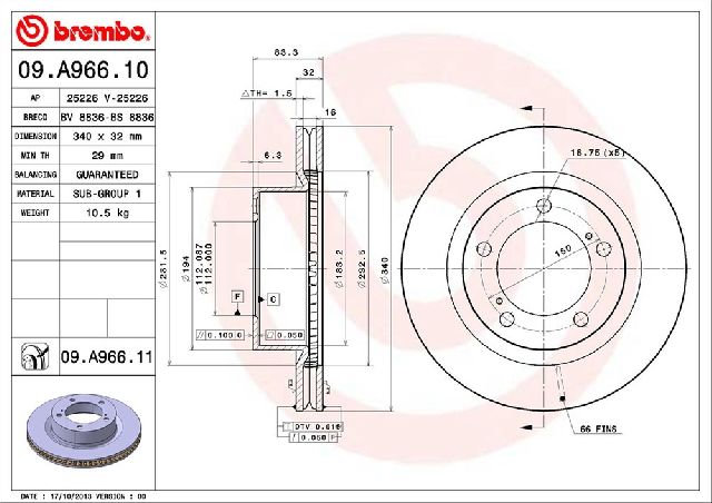 2008-2015 Lexus LX570 Disc Brake Rotor - Front (Brembo)