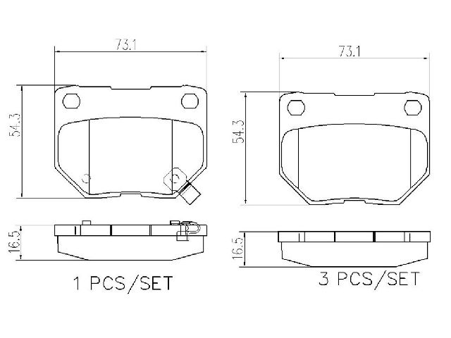 2006-2007 Subaru Impreza Disc Brake Pad Set - Rear (Brembo)