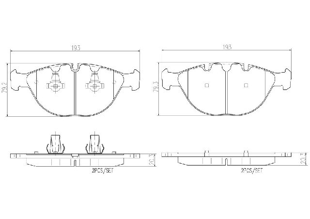 2002-2006 BMW X5 Disc Brake Pad Set - Front (Brembo)