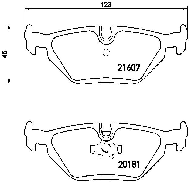 1996-2002 BMW Z3 Disc Brake Pad Set - Rear (Brembo)