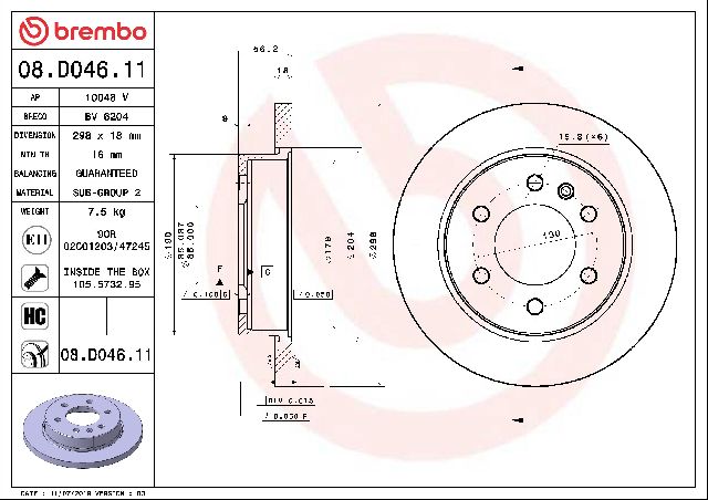 2019-2022 Mercedes-Benz Sprinter 2500 Disc Brake Rotor - Rear (Brembo)
