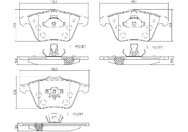 2007-2013 Mazda 3 Disc Brake Pad Set - Front (Brembo)
