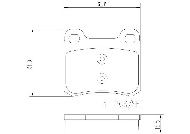 1994-1995 Mercedes-Benz C280 Disc Brake Pad Set - Rear (Brembo)