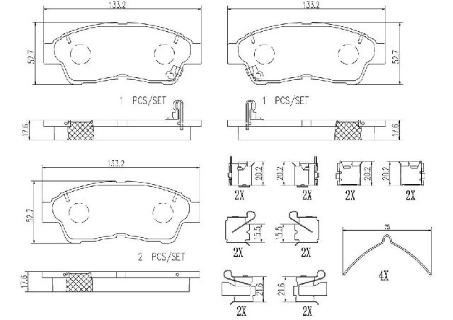 1992-1993 Lexus ES300 Disc Brake Pad Set - Front (Brembo)