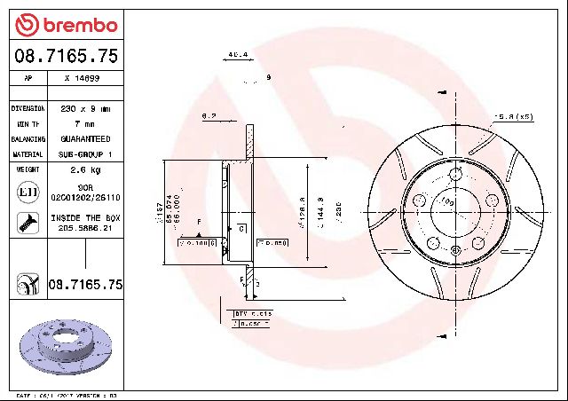 1999-2009 Volkswagen Jetta Disc Brake Rotor - Rear (Brembo)