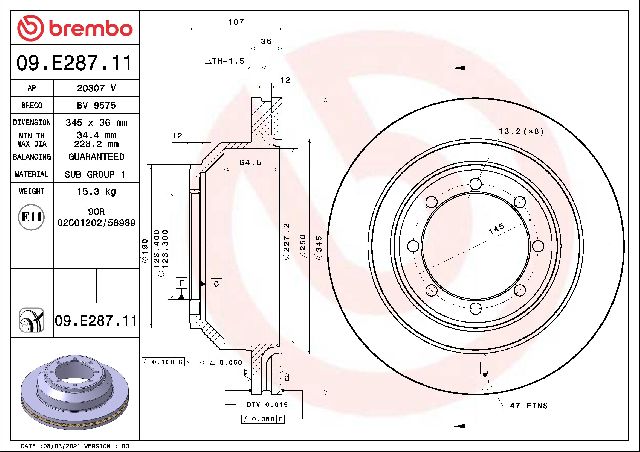 2008-2022 Ford E-350 Super Duty Disc Brake Rotor - Rear (Brembo)