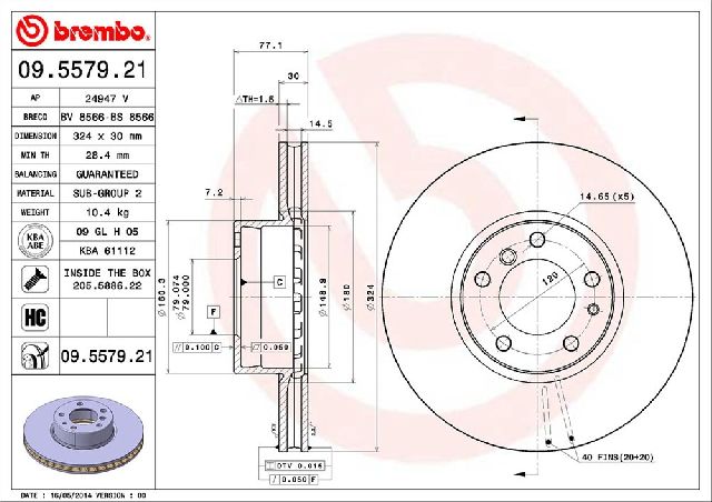 1995-2001 BMW 740i Disc Brake Rotor - Front (Brembo)