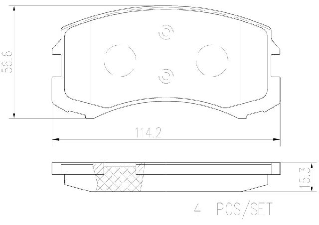 2002-2007 Mitsubishi Lancer Disc Brake Pad Set - Front (Brembo)