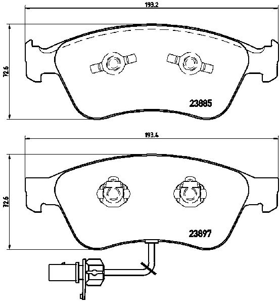 2009-2011 Audi A6 Disc Brake Pad Set - Front (Brembo)
