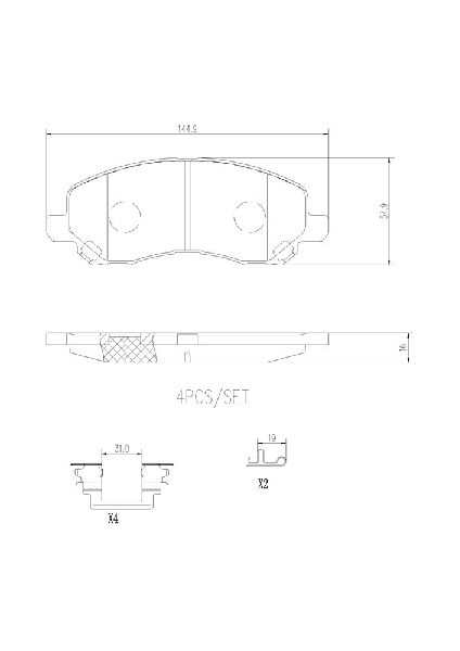 2003-2020 Mitsubishi Outlander Disc Brake Pad Set - Front (Brembo)