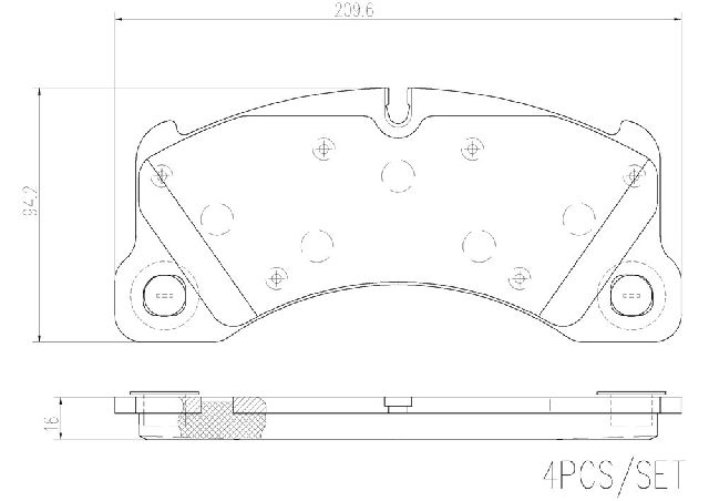 2011-2018 Porsche Cayenne Disc Brake Pad Set - Front (Brembo)