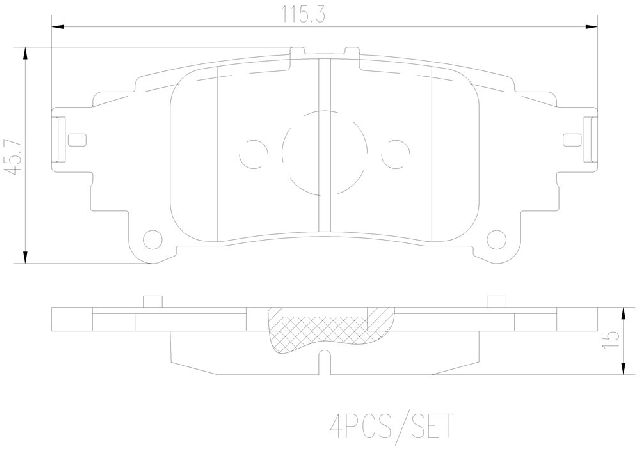 2014-2015 Lexus IS250 Disc Brake Pad Set - Rear (Brembo)