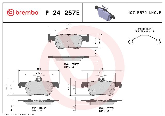 2021-2023 Ford Mustang Mach-E Disc Brake Pad Set - Rear (Brembo)