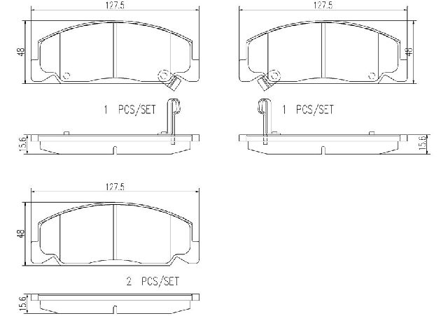 1990-2000 Honda Civic Disc Brake Pad Set - Front (Brembo)