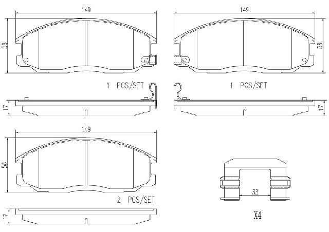 2001 Hyundai XG300 Disc Brake Pad Set - Front (Brembo)