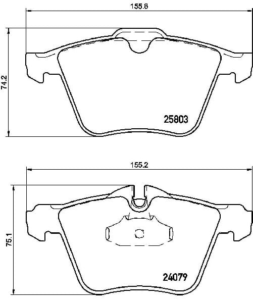 2012-2015 Jaguar XF Disc Brake Pad Set - Front (Brembo)