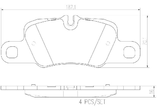 2016 Porsche 911 Disc Brake Pad Set - Rear (Brembo)