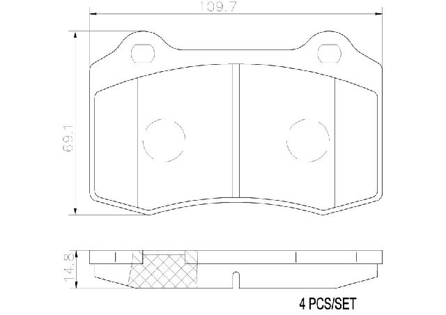 2001-2006 Jaguar XK8 Disc Brake Pad Set - Rear (Brembo)