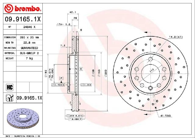 2003-2011 Saab 9-3 Disc Brake Rotor - Front (Brembo)