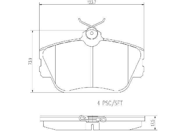 1991-2002 Lincoln Continental Disc Brake Pad Set - Front (Brembo)