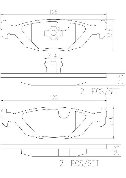 1988-1993 Saab 900 Disc Brake Pad Set - Rear (Brembo)