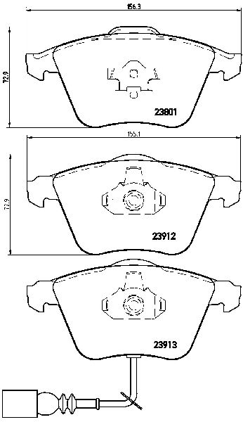 2009-2012 Volkswagen CC Disc Brake Pad Set - Front (Brembo)
