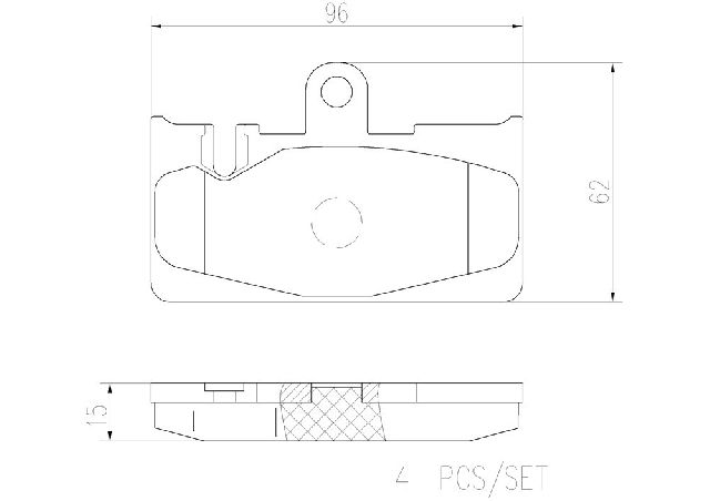 2001-2006 Lexus LS430 Disc Brake Pad Set - Rear (Brembo)