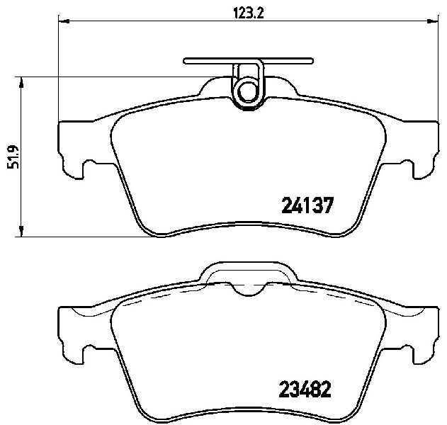 2004-2013 Mazda 3 Disc Brake Pad Set - Rear (Brembo)