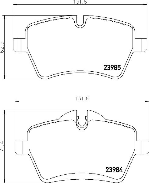 2002-2015 Mini Cooper Disc Brake Pad Set - Front (Brembo)
