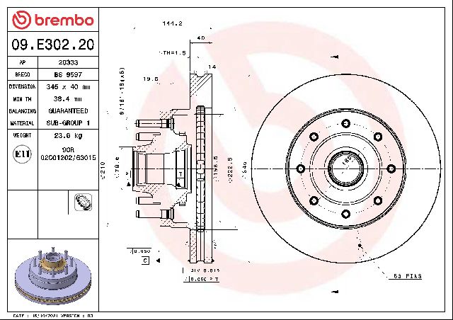 2008-2014 Ford E-250 Disc Brake Rotor - Front (Brembo)