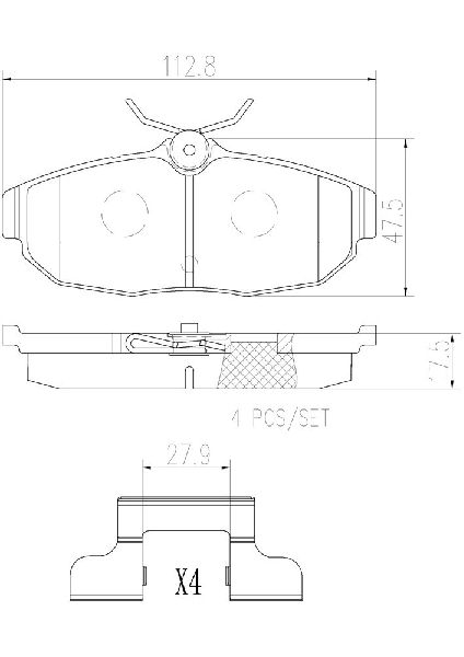 2005-2012 Ford Mustang Disc Brake Pad Set - Rear (Brembo)