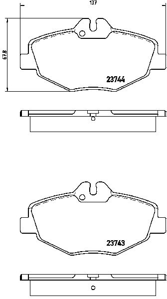 2006-2009 Mercedes-Benz E350 Disc Brake Pad Set - Front (Brembo)
